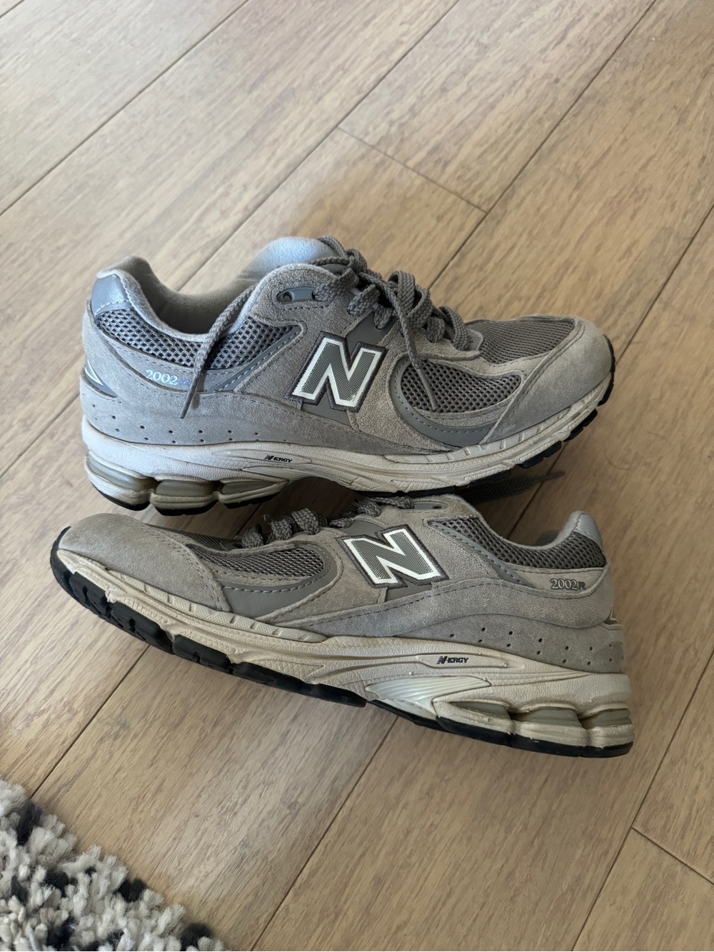 New Balance Gray Suede & Mesh Trainers
